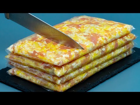 Put chopped chicken breast mixed with potato in the freezer. It's saves time!