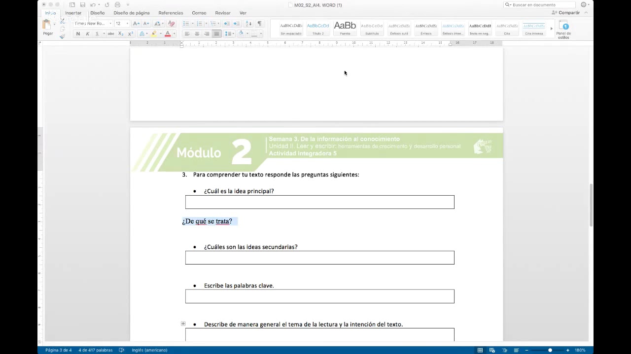 MODULE 2 Week 2 ► Integrative Activity 4👌