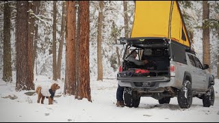 15ºF Winter Camping w/ Diesel Heater and Chimney Fireplace in Montana - ASMR