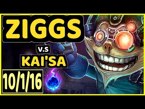 CBOI (ZIGGS) vs KAI'SA - 10/1/16 KDA BOTTOM ADC GAMEPLAY - EUW Ranked GRANDMASTER