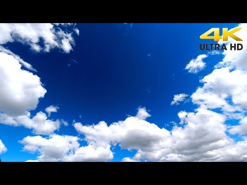 Across the Blue Sky amongst White Clouds skyblock timelapse 4K