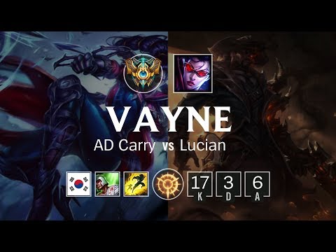 Vayne ADC vs Lucian - KR Challenger Patch 8.24