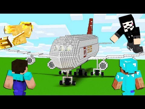 Minecraft Battle: PLANE CRAFTING CHALLENGE - NOOB vs PRO vs HACKER vs GOD in Minecraft Animation