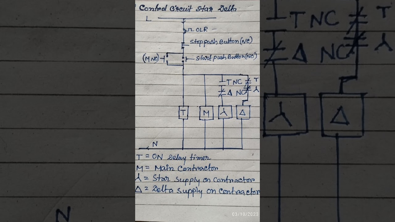 Star Delta Circuit diagram .Star Delta control circuit diagram#Electrical