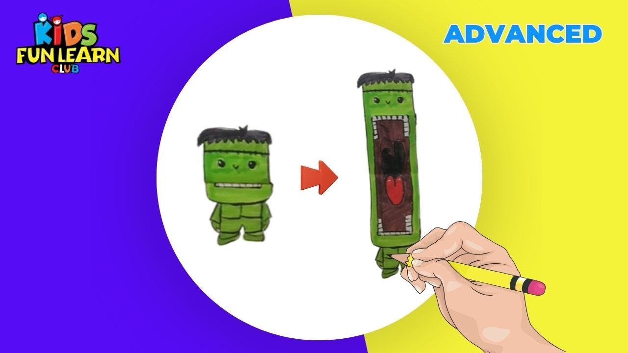 How to Draw Frankenstein Folding Surprise!
