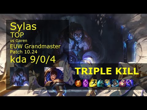 Sylas vs Garen Top - EUW Grandmaster 9/0/4 Patch 10.24 Gameplay