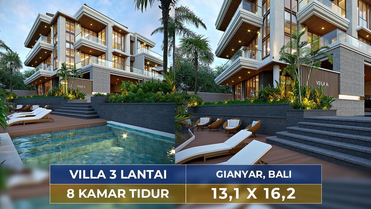 Video 3D Desain Villa Style Villa Bali Modern 3 Lantai Bapak HDR 1476 Type A