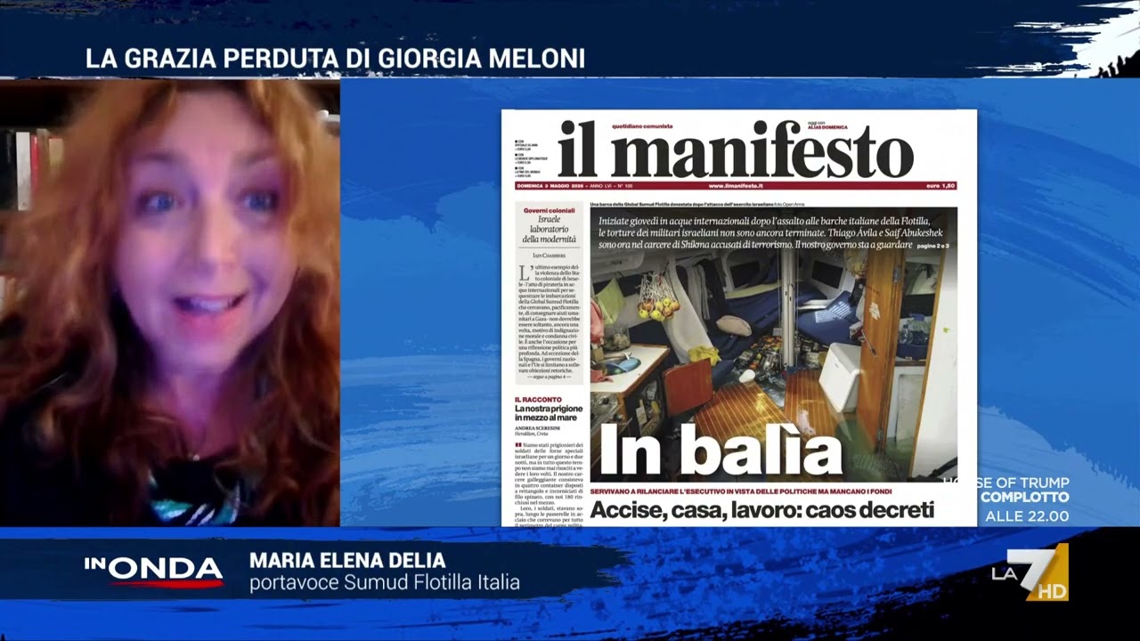 Maria Elena Delia, la portavoce della Flotilla sui due attivisti arrestati in Israele: "Sono ...