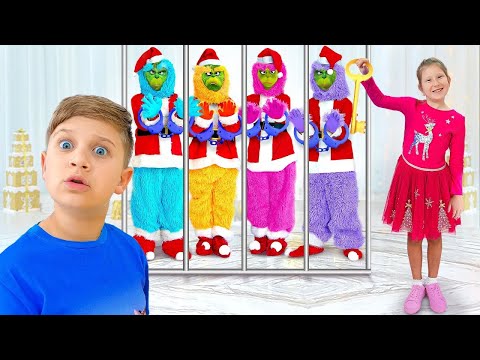 Grinch vs Kids Home Alone - Funny Stories with Diana and Roma