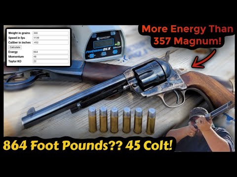 Over 800 ft-lbs from a Single Action Revolver? 45 Colt  Load Hits HARD!