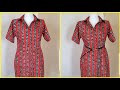 How to make shirt dress without pattern (cutting and stitching)