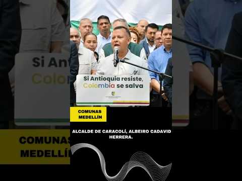 Alcalde de Caracolí, Albeiro Cadavid Herrera. en Medellin reunido con  alcaldes y el Gobernador