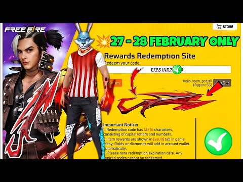 FREE FIRE REDEEM CODE TODAY 28 FEBRUARY |FF REWARDS REDEEM CODE | FF REDEEM CODE TODAY 28 FEBRUARY