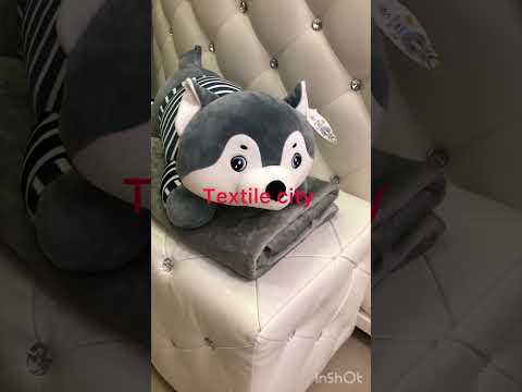 Плед іграшка подушка собака Хаскі сіра - фото 1 - id-p788606918