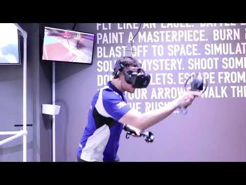 #TableTennisday 2018 Aaron McKibbin vs Maria Tsaptsinos in the virtual reality challenge