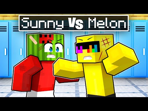 SUNNY vs MELON: EPIC Minecraft School Showdown!