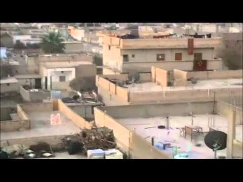 أصوات الاشتباكات بين كتيبة صقور السنة وقوات النظام في مدينة معدان في ريف الرقة