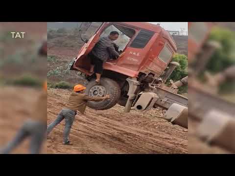 59 10 Extreme Dangerous Idiots Dump Truck Operator Skill   Fastest Deep River Crossing Truck Driving