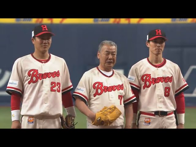 【始球式】阪急ブレーブスOB福本豊氏によるセレモニアルピッチ 2017/5/6 Bs-F