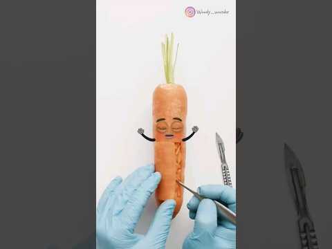 Carrots C-Section #fruitsurgery #shorts #csectionrecovery #funnyvideo