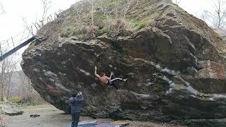 Video thumbnail of Power Pinch Impropa Link, 7C. Bowderstone