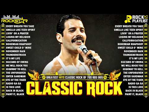 Top 100 Classic Rock Songs 70s 80s 90s ⚡ Nirvana, Queen, Guns N' Roses, Metallica, AC/DC, Aerosmith