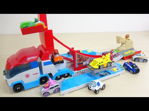 パウパトローラー 開いて変形！レスキュー遊び パウ・パトロールの新しい基地で遊ぼう ダイキャストビークル