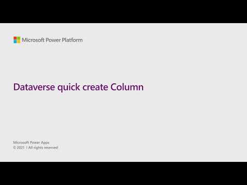 Dataverse Quick Create Column