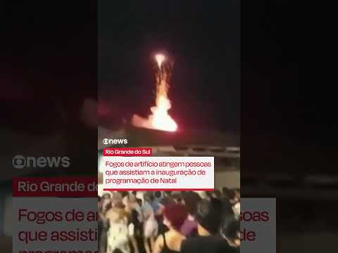 Fogos de artifício atingem pessoas que assistiam a inauguração de programação de Natal