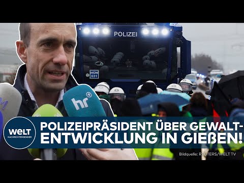 GIEßEN: Polizeipräsident Krückemeier über Gewaltentwicklung der AfD-Demonstration