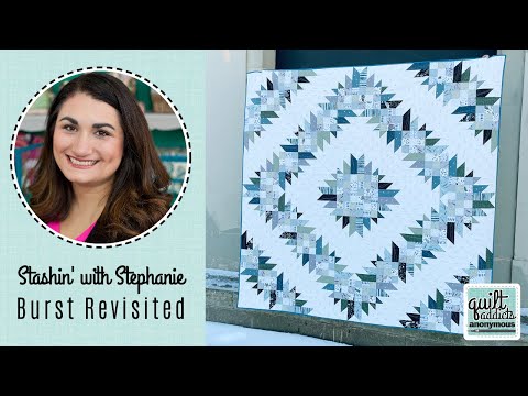 Stunning fat quarter quilt that is WAY easier than it looks! Burst Revisited