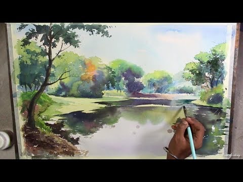 Watercolor Landscape Painting Speed Art Video