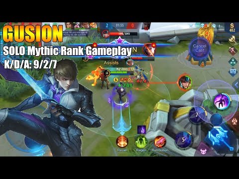 Gusion Solo Rank Gameplay | Road to top1 global Squad Season15