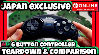 Japan Exclusive Nintendo Switch Online Mega Drive 6 button controller Tear down Comparison