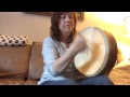 A girl and her bodhran. Song is Uncle Rat by Altan