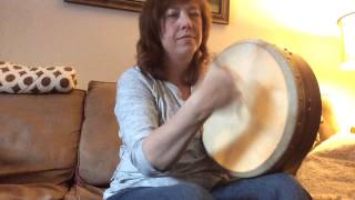A girl and her bodhran. Song is Uncle Rat by Altan
