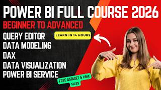 Power BI Full Course 2026 | Beginner to Advanced | Query, DAX, Data Modeling, Dashboard|Free Dataset