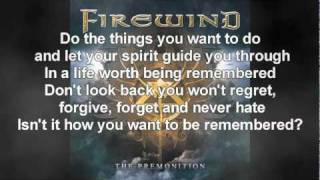 Firewind - Remembered (lyrics on screen)