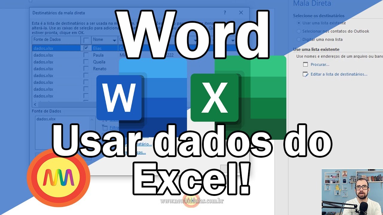 Word - Preencher Word com dados do Excel | Importar dados do Excel | Mala direta.