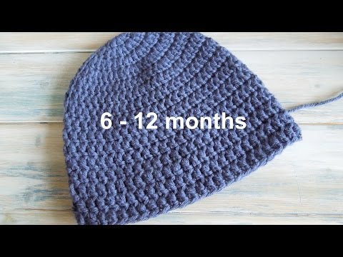 (crochet) How To - Crochet a Simple Baby Beanie for 6-12 months