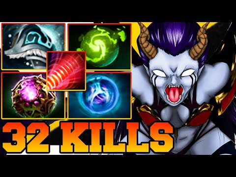 Queen Of Pain Dota 2 Mid Carry With 32 Kills - Best QOP Pro Build Guide Gameplay 7.33