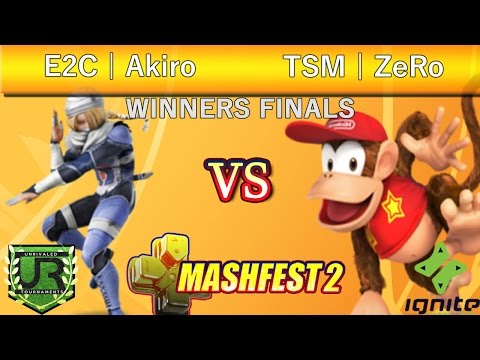 Mashfest 2 Singles  WINNERS FINALS - E2C | Akiro  (Sheik) vs TSM | ZeRo  (Diddy Kong)