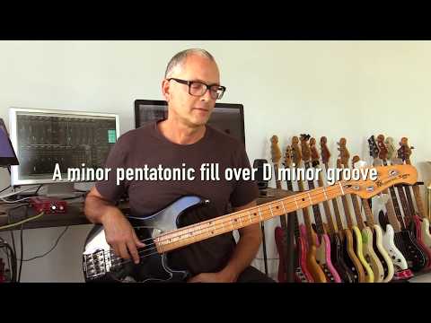 L384 A minor pentatonic bass fill over D minor groove - FREE PDF