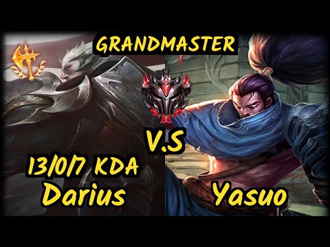 Luskka (DARIUS) vs YASUO - 13/0/7 KDA MID GAMEPLAY - BR Ranked GRANDMASTER