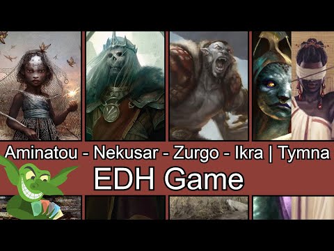 Aminatou vs Nekusar vs Zurgo vs Ikra | Tymna EDH / CMDR game play for Magic: The Gathering