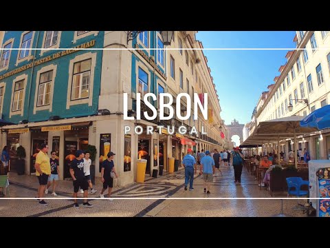 Passeio a pé por Lisboa: Rua Augusta - a rua mais famosa de Lisboa numa manhã de verão