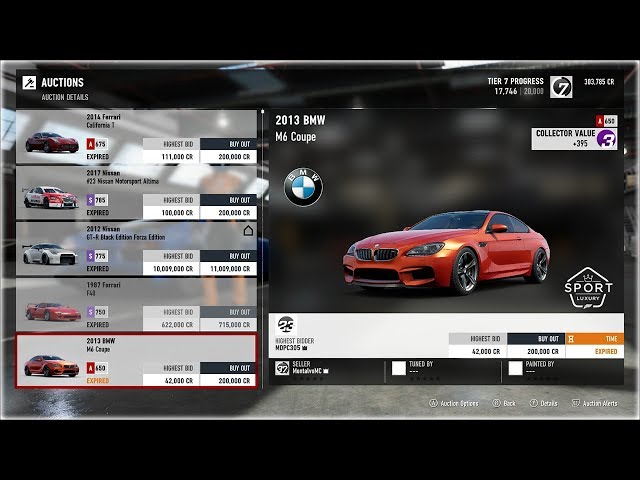 how do you sell cars on forza 4