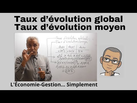 Taux d'évolution global et moyen (en 5 minutes)