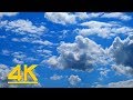 4K Floating CLOUDS Relaxing Nature - Fly in the sky Calming Peaceful Blue Sky