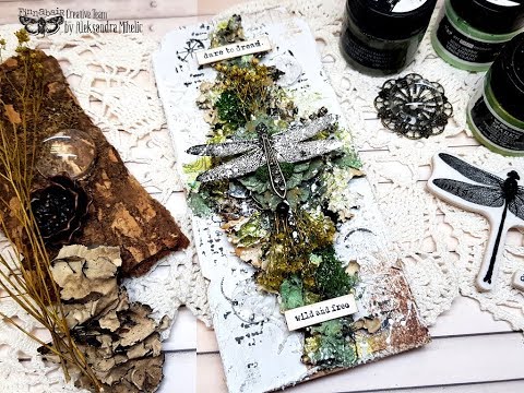 Dare to dream Dragonfly Mixed media Tag for Finnabair